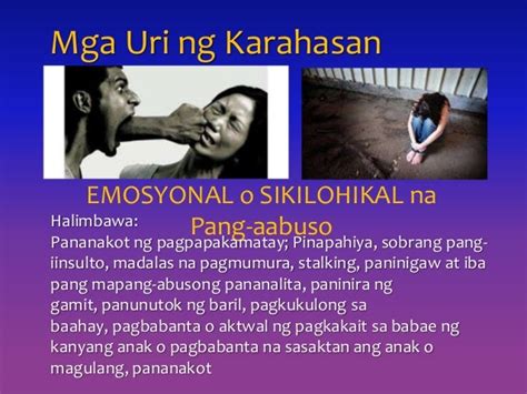 Mga Uri ng Karahasan .